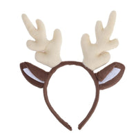 HKM-291027 Children's Antler Headband with Ears - White, Coffee, Red Options