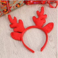 HKM-291027 Children's Antler Headband with Ears - White, Coffee, Red Options