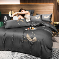 HKM-291091 Cotton Embroidery Four-Piece Bed Set in Multiple Sizes
