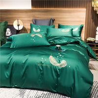 HKM-291091 Cotton Embroidery Four-Piece Bed Set in Multiple Sizes