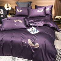 HKM-291091 Cotton Embroidery Four-Piece Bed Set in Multiple Sizes
