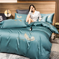 HKM-291091 Cotton Embroidery Four-Piece Bed Set in Multiple Sizes