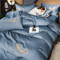 HKM-291091 Cotton Embroidery Four-Piece Bed Set in Multiple Sizes