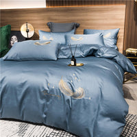 HKM-291091 Cotton Embroidery Four-Piece Bed Set in Multiple Sizes