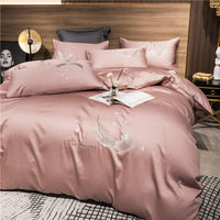HKM-291091 Cotton Embroidery Four-Piece Bed Set in Multiple Sizes