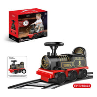 HKM-291219 Mini Train Ride Toy Track Set for Toddlers with Lights and Music, Ages 2-13, Free-Wheel Ride-On Car