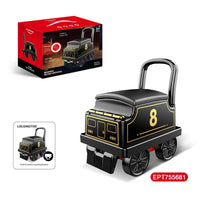 HKM-291219 Mini Train Ride Toy Track Set for Toddlers with Lights and Music, Ages 2-13, Free-Wheel Ride-On Car