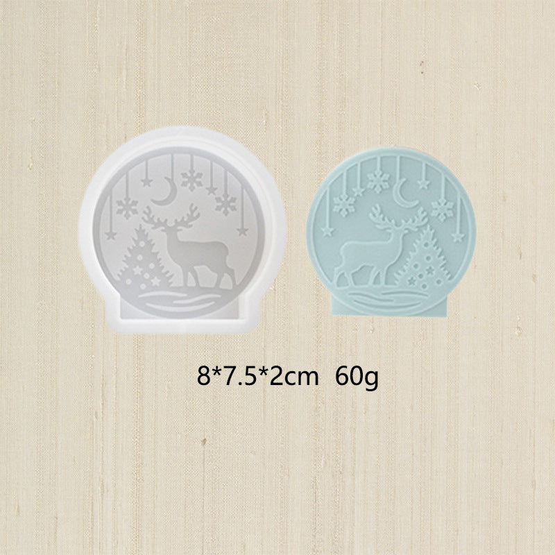 HKM-291219 Round Embossed Silicone Snowman Candle Mold for Home Decoration and Aromatherapy