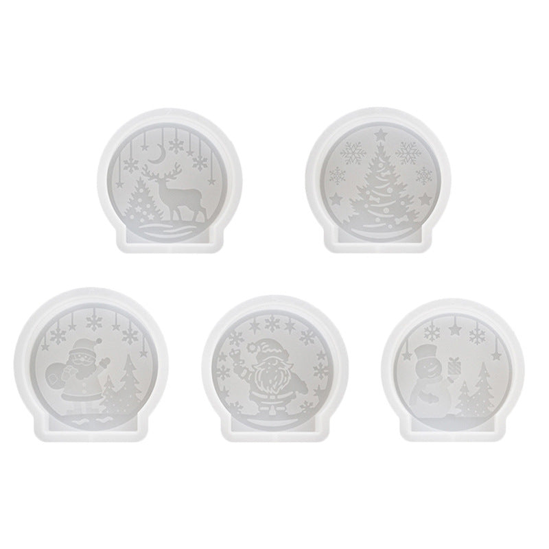 HKM-291219 Round Embossed Silicone Snowman Candle Mold for Home Decoration and Aromatherapy