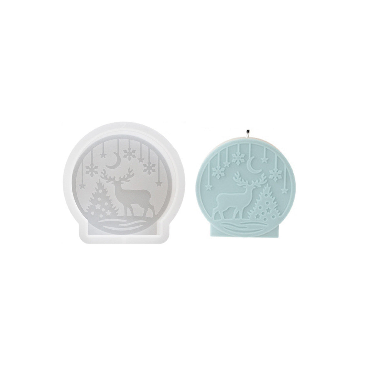 HKM-291219 Round Embossed Silicone Snowman Candle Mold for Home Decoration and Aromatherapy