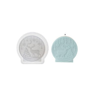 HKM-291219 Round Embossed Silicone Snowman Candle Mold for Home Decoration and Aromatherapy
