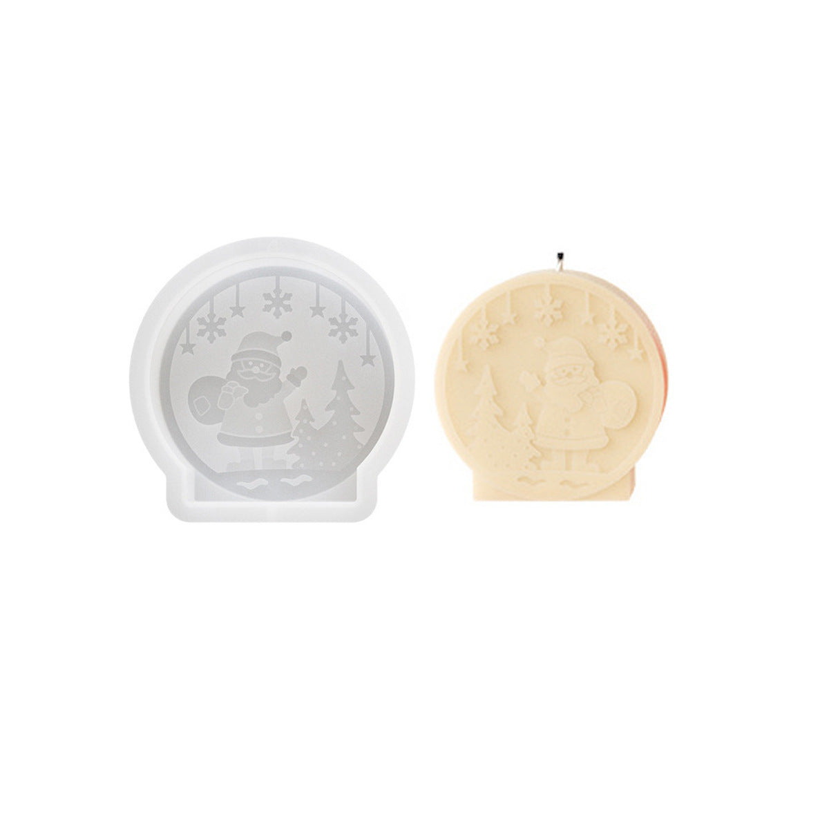 HKM-291219 Round Embossed Silicone Snowman Candle Mold for Home Decoration and Aromatherapy