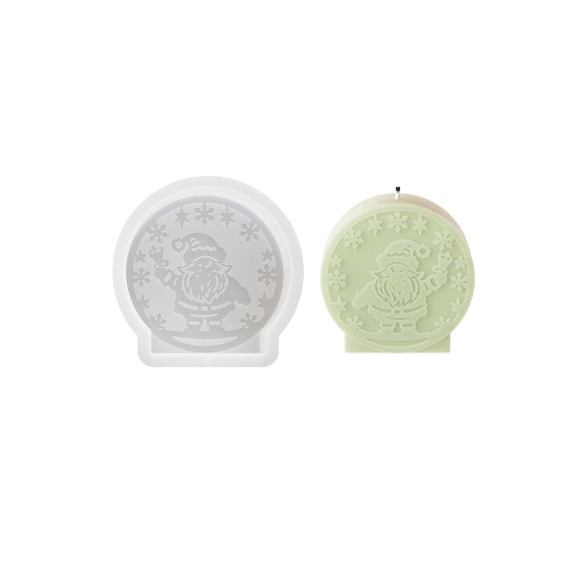 HKM-291219 Round Embossed Silicone Snowman Candle Mold for Home Decoration and Aromatherapy