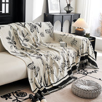 HKM-291411 Chenille Sofa Cover with Plants and Flowers, Available in Various Sizes and Colors