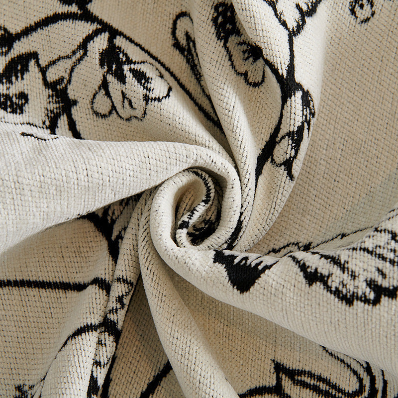 HKM-291411 Chenille Sofa Cover with Plants and Flowers, Available in Various Sizes and Colors