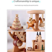 HKM-291411 Creative Wooden Carousel Music Box for Kids - Perfect Valentine's Day and Birthday Gift