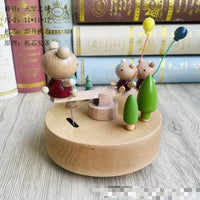 HKM-291411 Creative Wooden Carousel Music Box for Kids - Perfect Valentine's Day and Birthday Gift