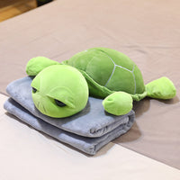 HKM-291539 Plush Cartoon Animal Pillow Blankets - Monkey, Rabbit, Pig, Caterpillar, Turtle, Cow, Dog