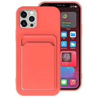 HKM-291667 Candy Color Silicone Case with Card Holder for Various iPhone Models