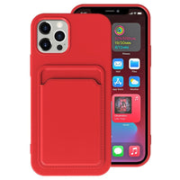 HKM-291667 Candy Color Silicone Case with Card Holder for Various iPhone Models