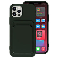 HKM-291667 Candy Color Silicone Case with Card Holder for Various iPhone Models