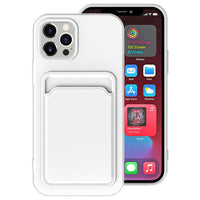 HKM-291667 Candy Color Silicone Case with Card Holder for Various iPhone Models