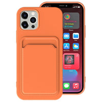 HKM-291667 Candy Color Silicone Case with Card Holder for Various iPhone Models