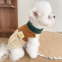 HKM-291667 Lomi Brown Color Matching Traction Vest for Dogs - Warm Denim Pet Clothing in XS-XL