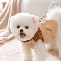 HKM-291667 Lomi Brown Color Matching Traction Vest for Dogs - Warm Denim Pet Clothing in XS-XL