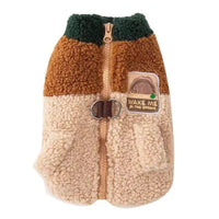 HKM-291667 Lomi Brown Color Matching Traction Vest for Dogs - Warm Denim Pet Clothing in XS-XL