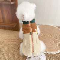 HKM-291667 Lomi Brown Color Matching Traction Vest for Dogs - Warm Denim Pet Clothing in XS-XL