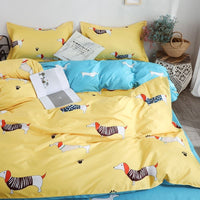 HKM-291731 Four-Piece Pure Cotton Bed Set with Geometric Pattern for 1.8m x 2.2m Bed