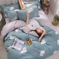 HKM-291731 Four-Piece Pure Cotton Bed Set with Geometric Pattern for 1.8m x 2.2m Bed