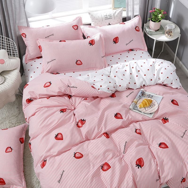 HKM-291731 Four-Piece Pure Cotton Bed Set with Geometric Pattern for 1.8m x 2.2m Bed