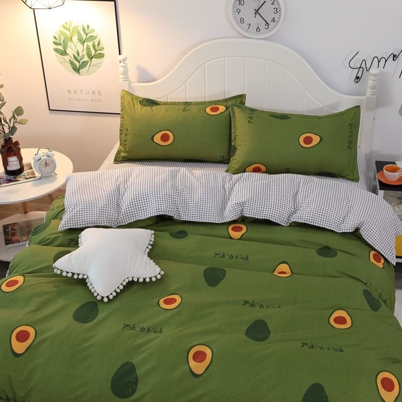 HKM-291731 Four-Piece Pure Cotton Bed Set with Geometric Pattern for 1.8m x 2.2m Bed