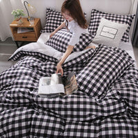 HKM-291731 Four-Piece Pure Cotton Bed Set with Geometric Pattern for 1.8m x 2.2m Bed