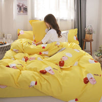HKM-291731 Four-Piece Pure Cotton Bed Set with Geometric Pattern for 1.8m x 2.2m Bed