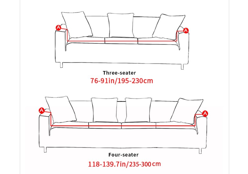 HKM-291795 Sofa Cover with Elastic Fabric for 1-4 Seater - Machine Washable with Non-Slip Design