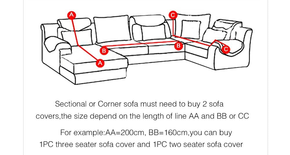 HKM-291795 Sofa Cover with Elastic Fabric for 1-4 Seater - Machine Washable with Non-Slip Design
