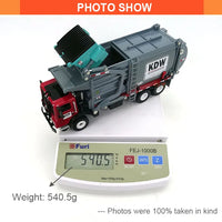 HKM-292051 1:24 Scale Diecast Dump Truck Toy for Kids - Construction Vehicle Model, Mini Garbage Transporter, Zinc Alloy
