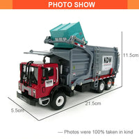 HKM-292051 1:24 Scale Diecast Dump Truck Toy for Kids - Construction Vehicle Model, Mini Garbage Transporter, Zinc Alloy