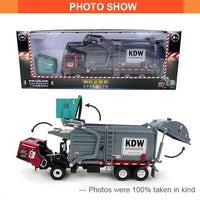 HKM-292051 1:24 Scale Diecast Dump Truck Toy for Kids - Construction Vehicle Model, Mini Garbage Transporter, Zinc Alloy