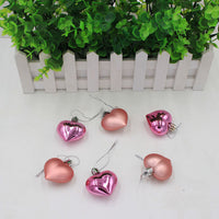 HKM-292179 Heart-Shaped Christmas Ornament Set in Gold, Red, Silver, and Pink - 5CM PVC Decoration Balls, 6/Box