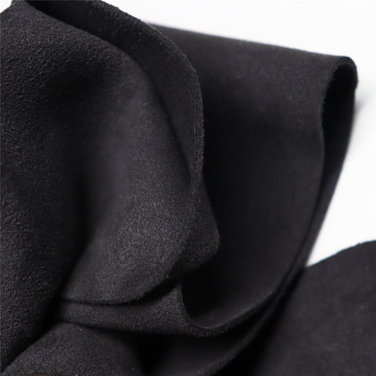 HKM-292243 Double-Sided Microfiber Suede Automotive Leather - Black Grey Fleece for Interior Modifications