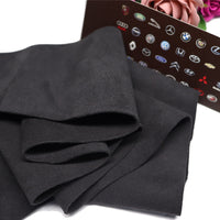 HKM-292243 Double-Sided Microfiber Suede Automotive Leather - Black Grey Fleece for Interior Modifications