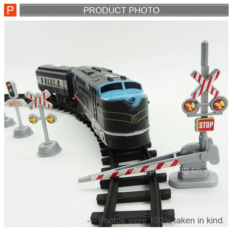 HKM-292371 Battery Operated Electric Train Track Set with Sound and Light for Kids