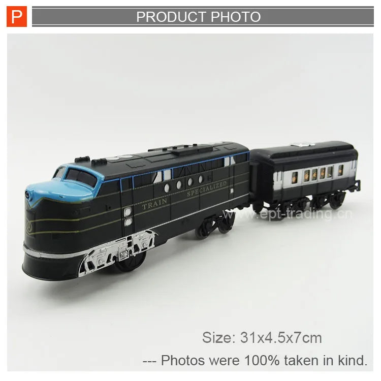 HKM-292371 Battery Operated Electric Train Track Set with Sound and Light for Kids