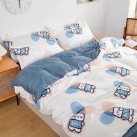 HKM-292563 Aloe Cotton Four-Piece Microfiber Bedding Set for Various Bed Sizes