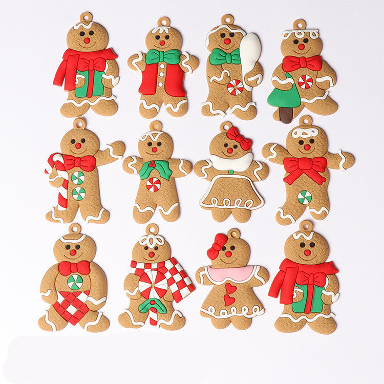 HKM-292691 Hand-Painted Gingerbread Man Ornament for Christmas Tree Decor