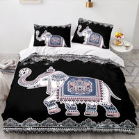 HKM-292883 Elephant Series Striped Quilt Cover Set - Multiple Sizes Available